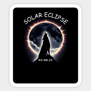 View Totality April 8 2024 Astronomy wolf Howls Solar Eclipse Sticker